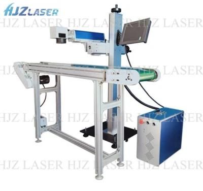 Flying Laser Marking Machine 20W 30W Fiber Laser Print Online for HDPE PVC
