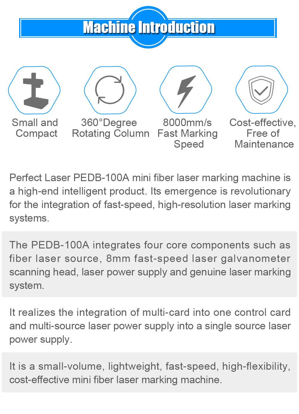 Mini 20W Laser Marking Machine Printing Logo for Metal