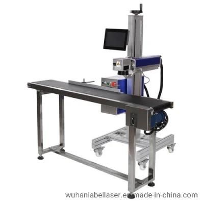 Laser Fiber Engraver Engraving Machine with Conveyor Belt for Pen/Bottle/LED Bulbs