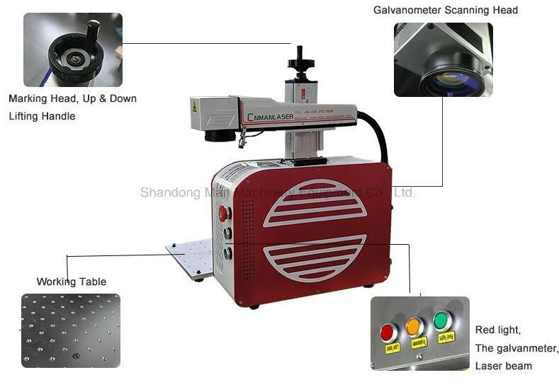 Small Size 30W 50W Laser Marking Machine with Free Maintenance