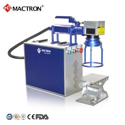Small 20W 30W Hand Held Fiber Laser Marking Machine Portable Metal Engrave Stainless Steel
