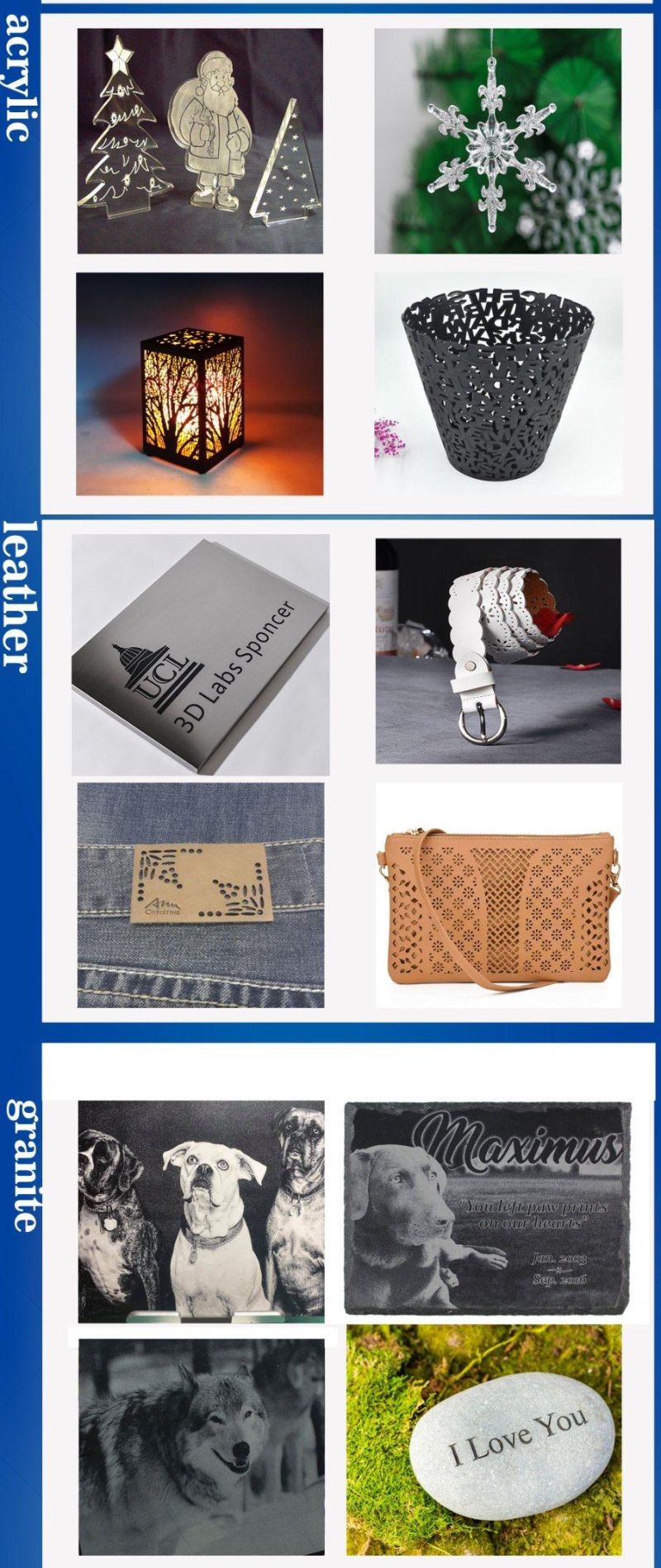 1300X 900mm Laser Cutting Machine for Granite Stone Wood Engraving