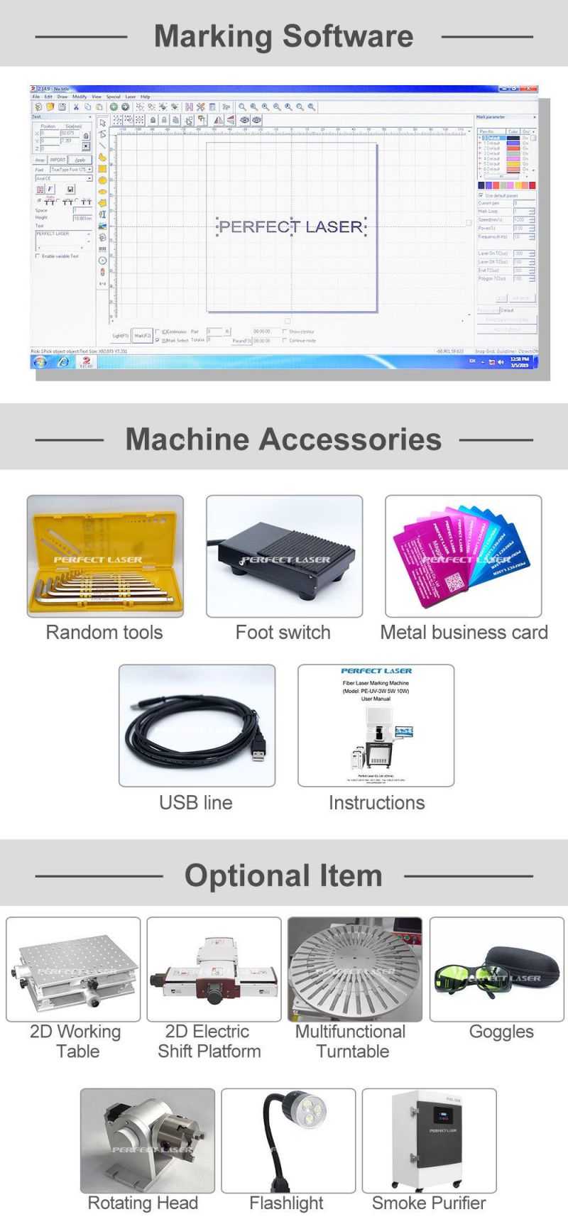 3W 5W 10W UV Laser Marking Machine with Closed Cabinet