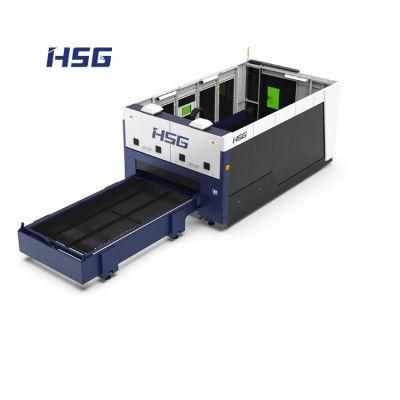 Environmental Protection High Power Full Enclosed Fiber Laser Cutting Machine with Two Worktables