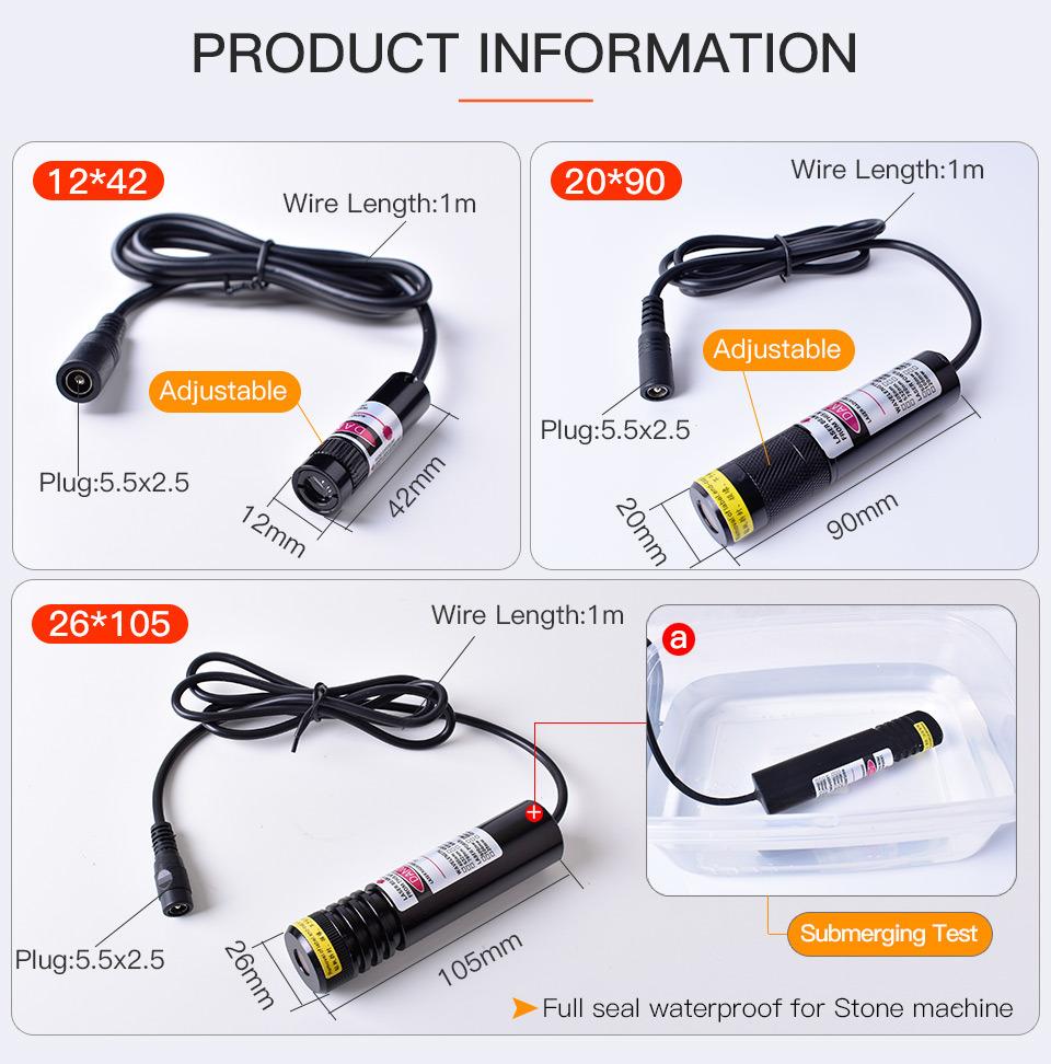 Startnow Line Red Locator 635nm 10MW Infrared Laser Module Positioning