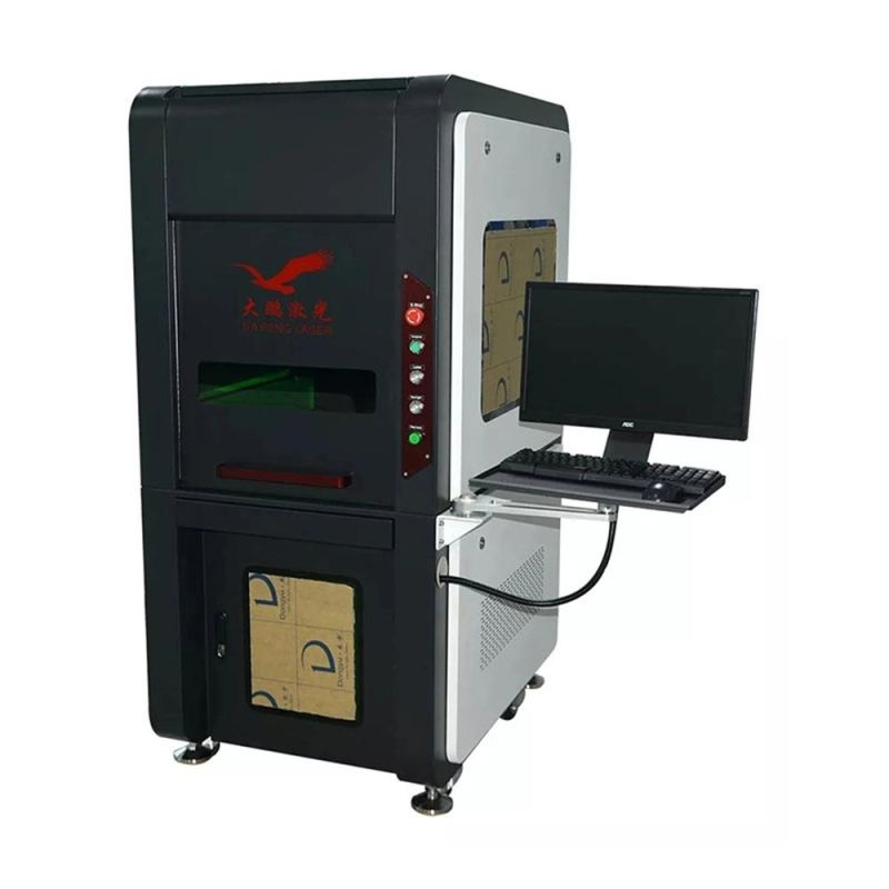 Dapeng Full Covered Enclosed Optical Fiber Laser Marking Engraving Machine for Metal Mobile Phone Watch Pens
