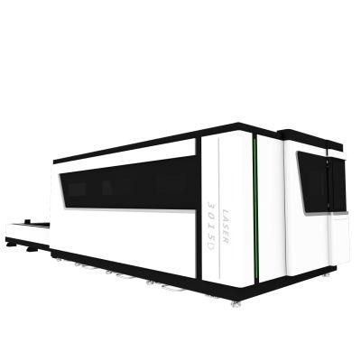 Full Cover CNC Aluminum Fiber Laser Cutting Machine with Exchange Table 6kw Remax 3015