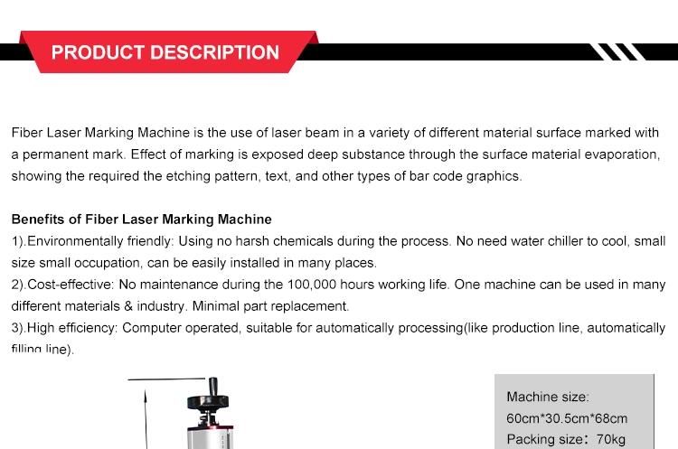Handheld Mini 30W Fiber Laser Engraving Marking Machine Moveable Split