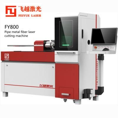 Fy800 Feiyue Laser 1000 2000 W CNC Cutter Machines Round Tube Pipe Aluminum Carbon Stainless Steel Precision Fiber Laser Cutting Machine