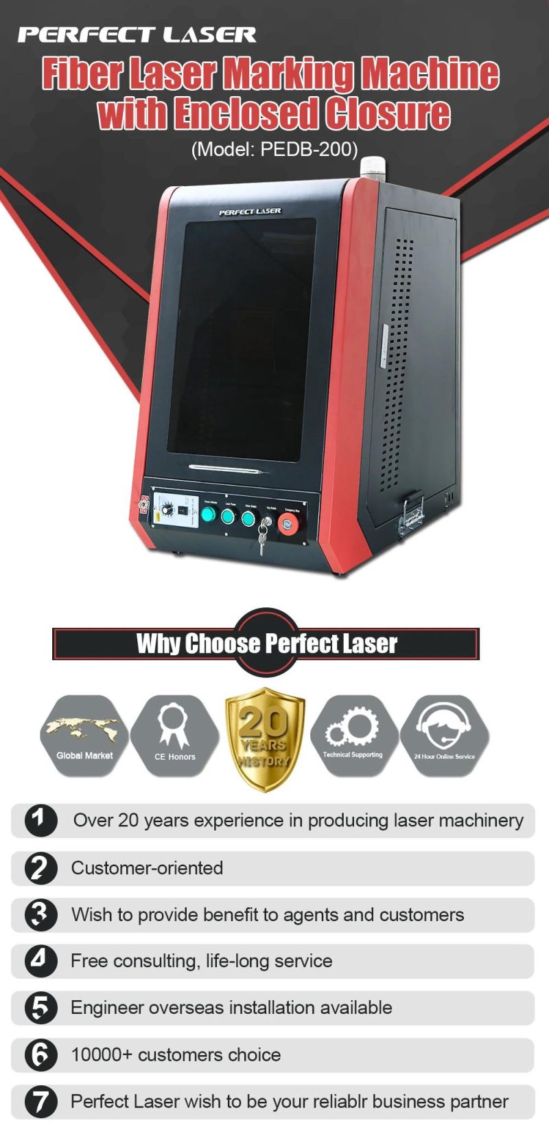 10W 20W Enclosed Fiber Laser Engraving Marking Machines