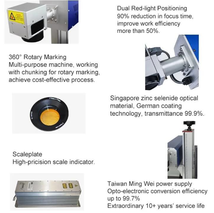 Wood Craft Leather Paper Packaging Laser Marking Machine for Sale