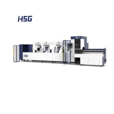 High Automatic Components and Large Swing Angle 5-Axis Tube Laser Cutter Machine Operation of Tubes with Different Shapes