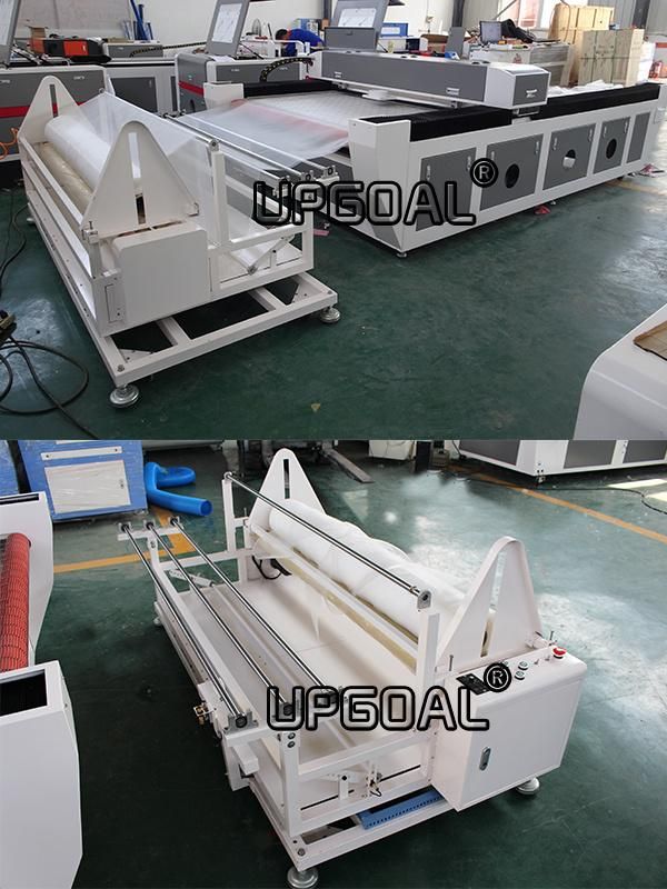 Two-Way Movable Dual Head Auto Feeding Fabric CO2 Laser Cutting Machine 300W 1600*1000mm