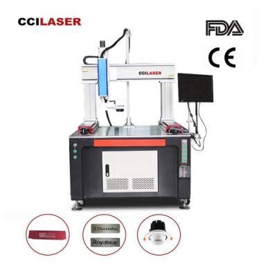 Raycus 50W 2.5D 4 Axis Auto Fiber Laser Marking Machine for Flat Relief Marking