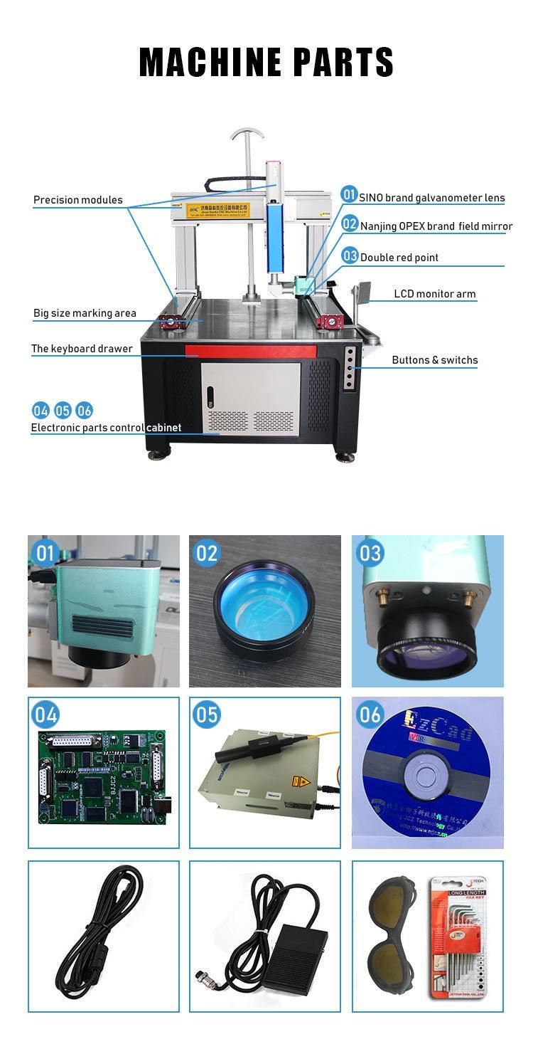 20W 30W 50W 100W Desktop Fiber Laser Marking Machine Price for Metal Plastic