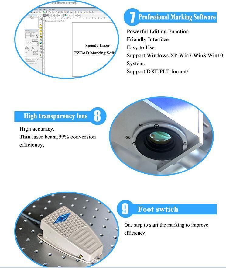 3D High Quality Fiber Laser Marking Machine for Metal