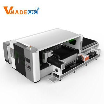 High Power Laser Cutting Machine with Protective Cover with Rotary