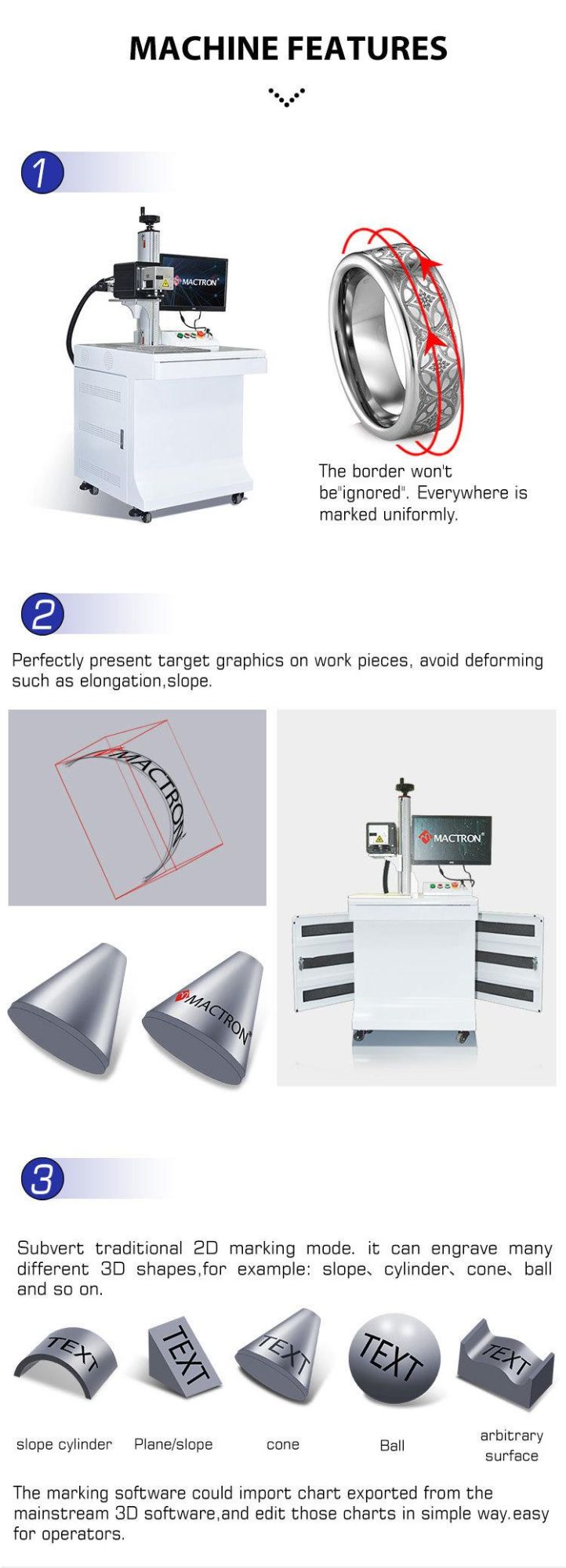3D 600X600mm Big Work Area Engraving Printer Phone Case Fiber Laser Marking Machine