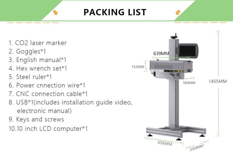 Non-Metal Engraving 30W 50W Flying Online Laser Marking Machine