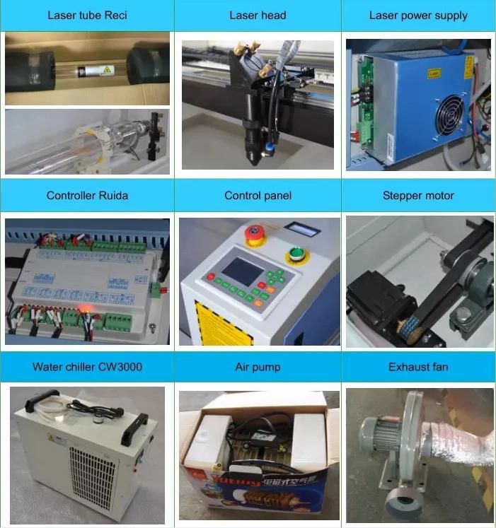 Manufacturer 60W 80W 100W 120W 150W Wood Acrylic MDF Plastic Fabric CO2 Laser Cutting Machine Price