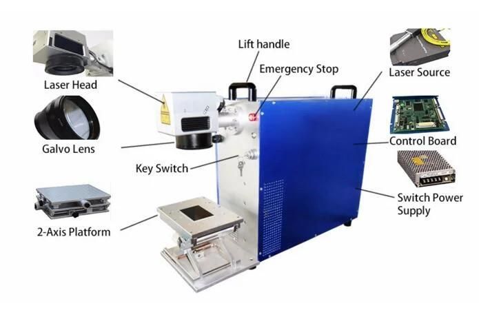 Logo Date Numbers Steel Mini Fiber Laser Marking Engraving Machine