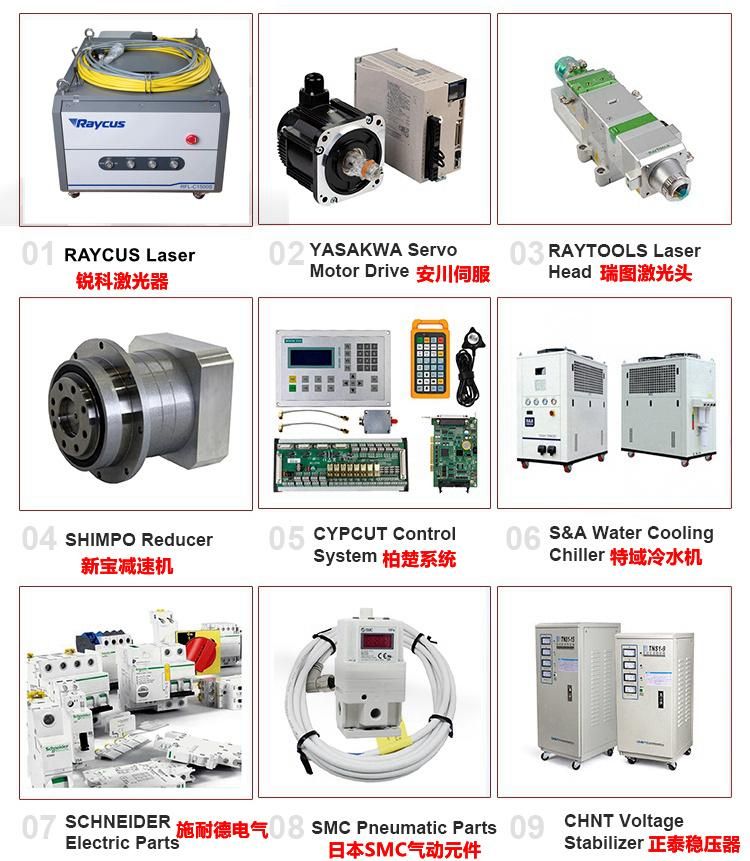 500W/1000W/2000W Metal Cutter Fiber Laser Cutting Machine Stainless with CE