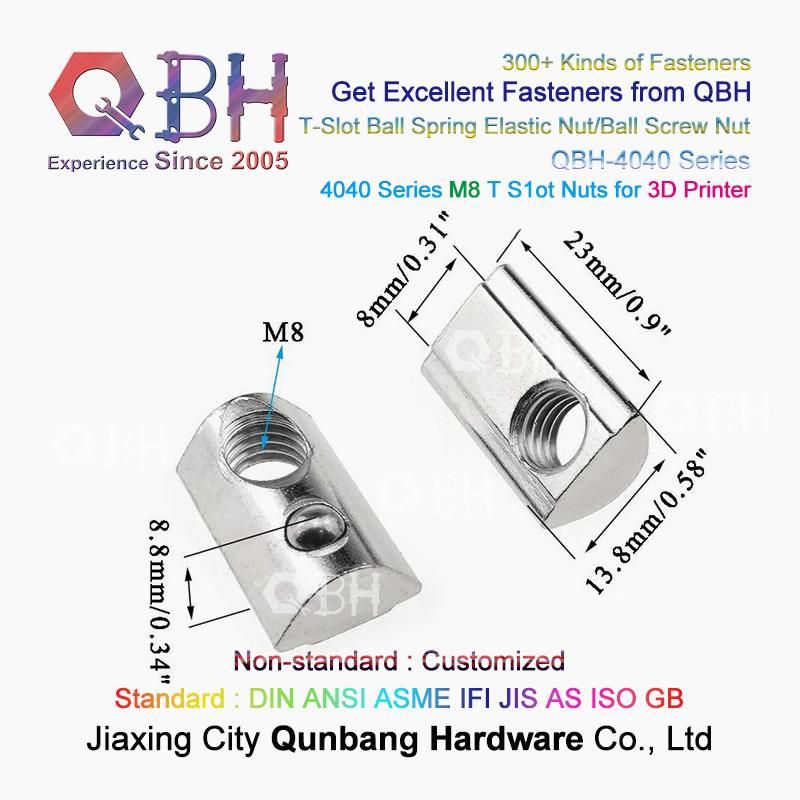 Qbh 4080 4040 CNC Router Laser Cutter Plasma Cutter Replacing Parts Ball Spring Elastic Aluminum M8 T-Slot Nut Maintenance Repair Replacement