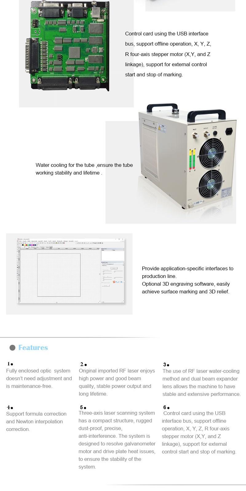 CCD Dynamic Focusing CO2 Laser Marking Machine for Sale