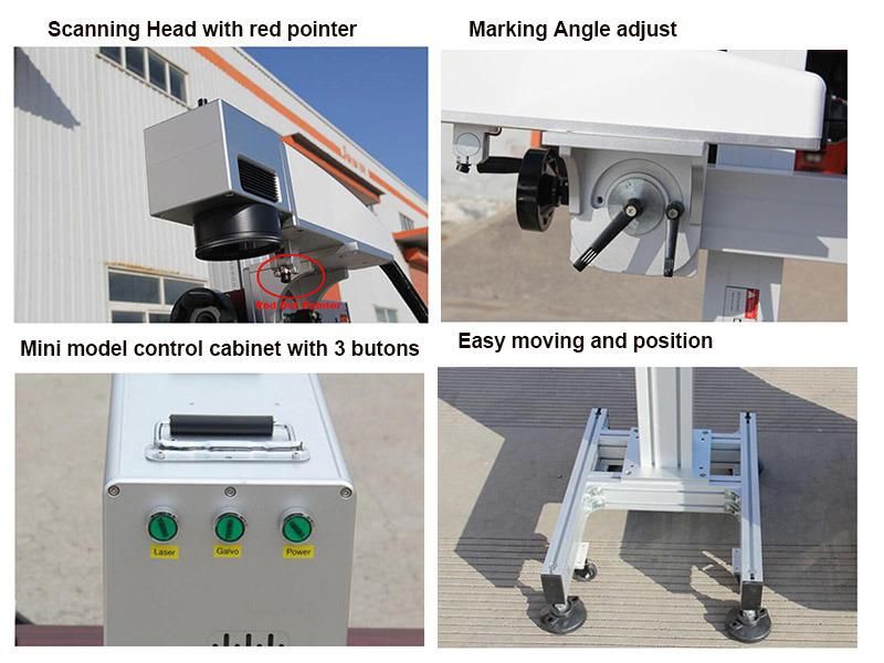 Aluminum Brass 50W Fiber Laser Marking Machine with Conveyor Belt