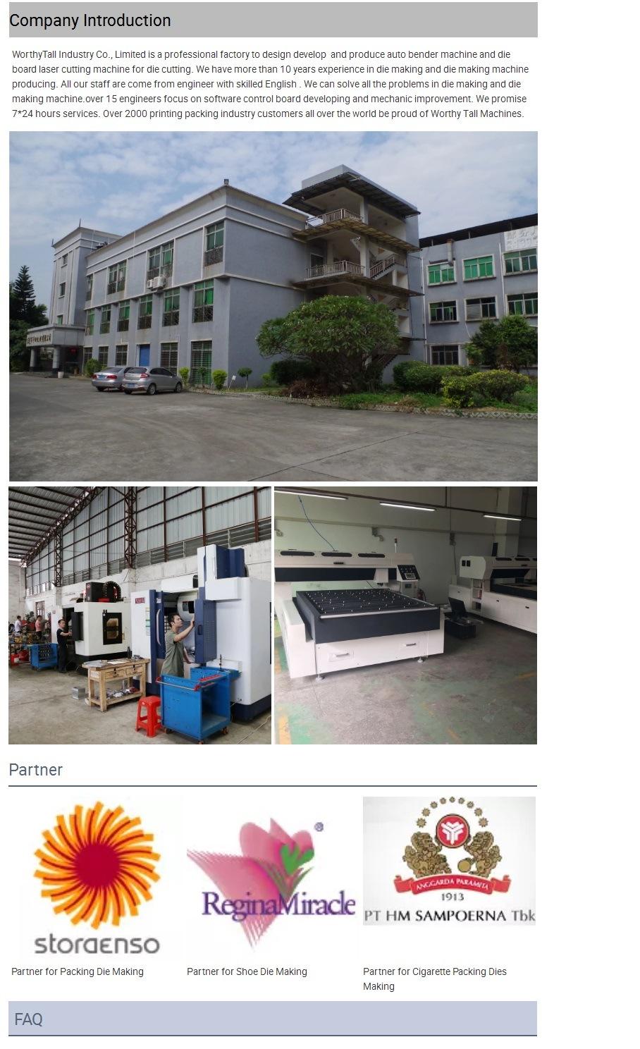 1812 600W Die Board Laser Cutting Machine