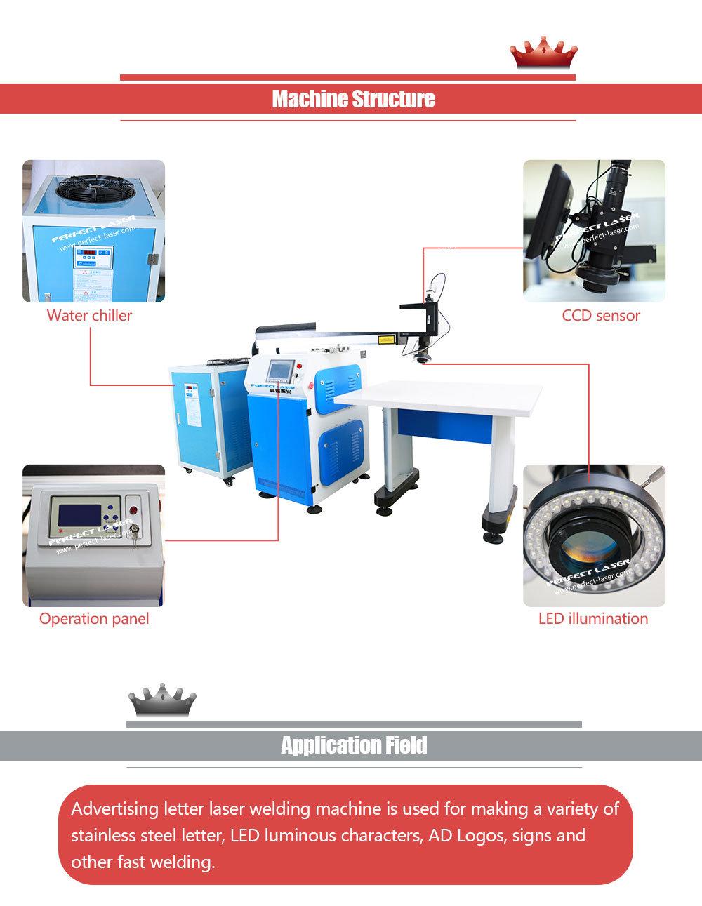 220W/ 300W/ 400W / 450W Aluminum / Stainless Steel Automatic Meta Channel L Letter Laser Welding Machine