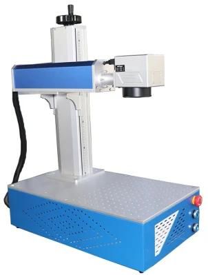 Portable 10W 20W 30W 50W Fiber Laser Marking Machine with Rotary Attachment