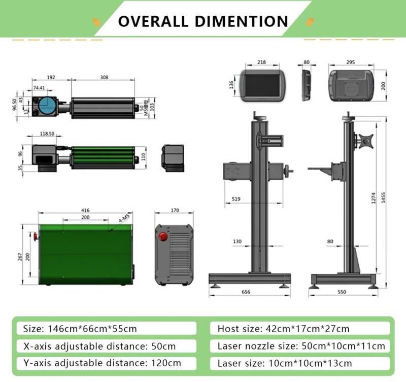 50W Fiber Laser Marking Production Line Flying Type Date Qr Code Laser Marking for Metal Package Industry