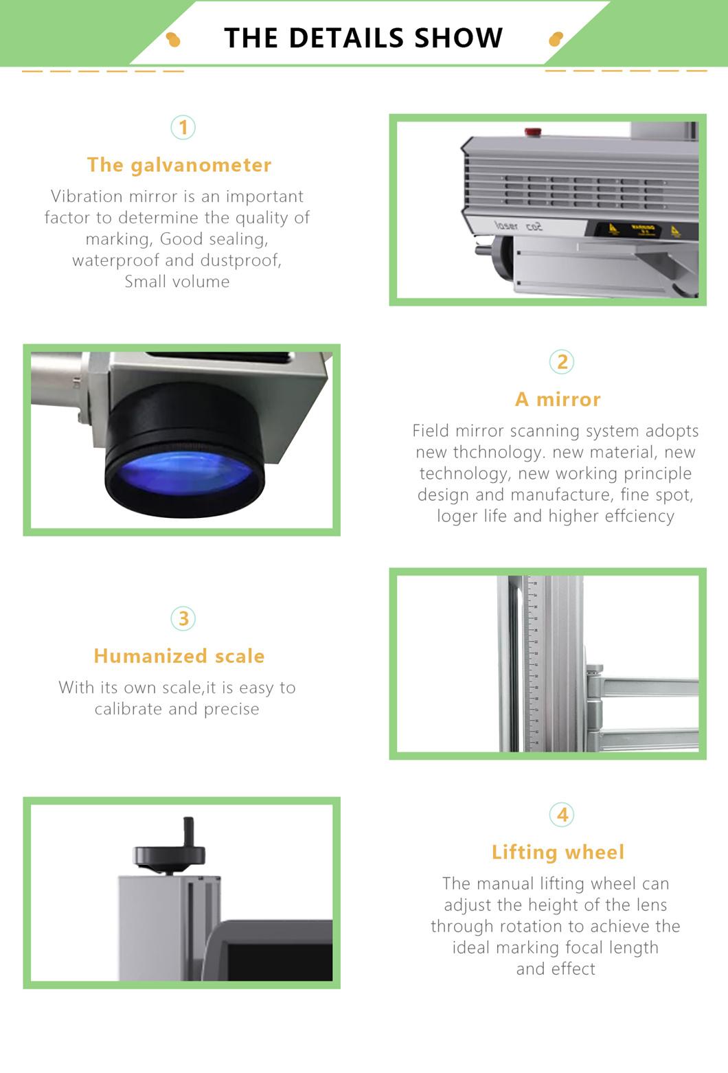 Integrated Flying Mode CO2 Laser Marking Machine for Non-Metal Material Surface Engraving