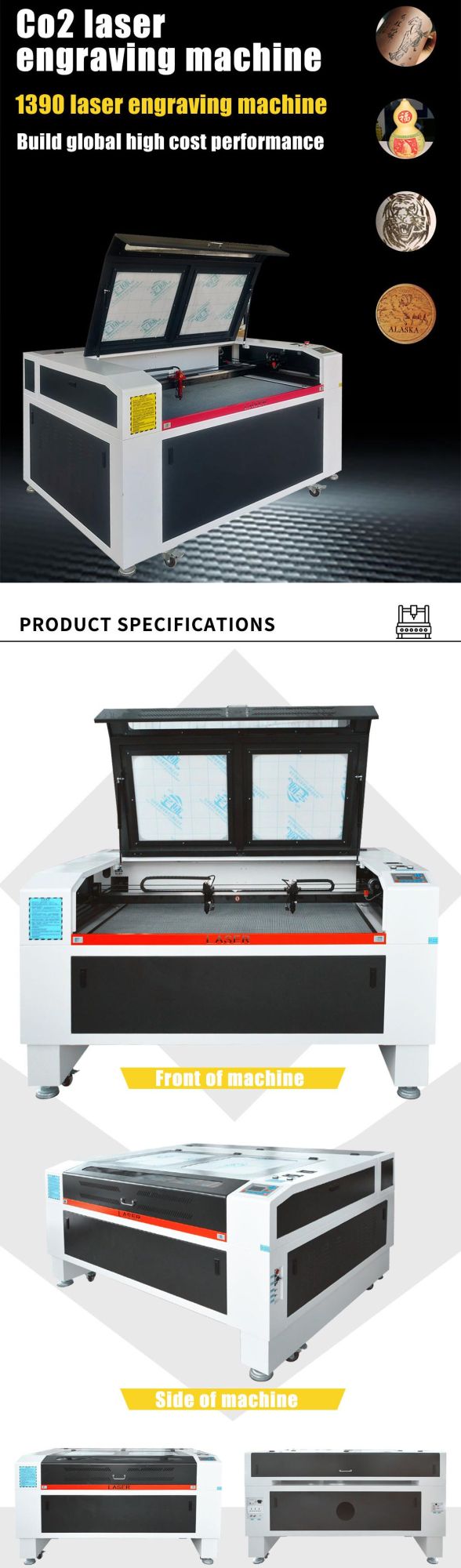 CO2 Laser Engraving Cutting Machine 4060/6090/1390/1610 60/80/100/130W