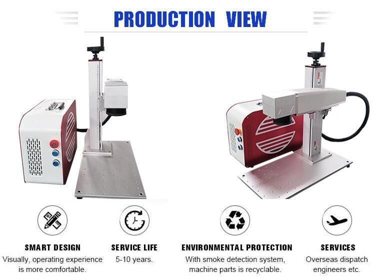 Mini 20W Raycus Fiber Laser Marking Machine with up-Down Table