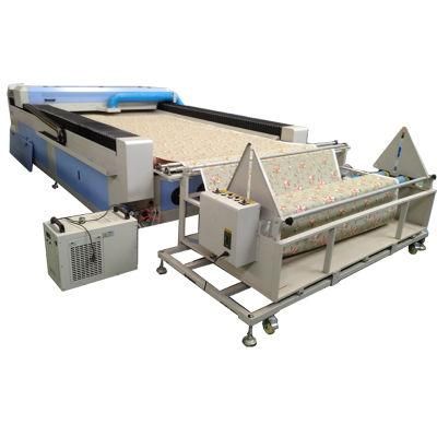 Auto Feeding System Fabric Cloth Dual Laser Heads 1820 CCD Camera CO2 Laser Pattern Cutting Machine