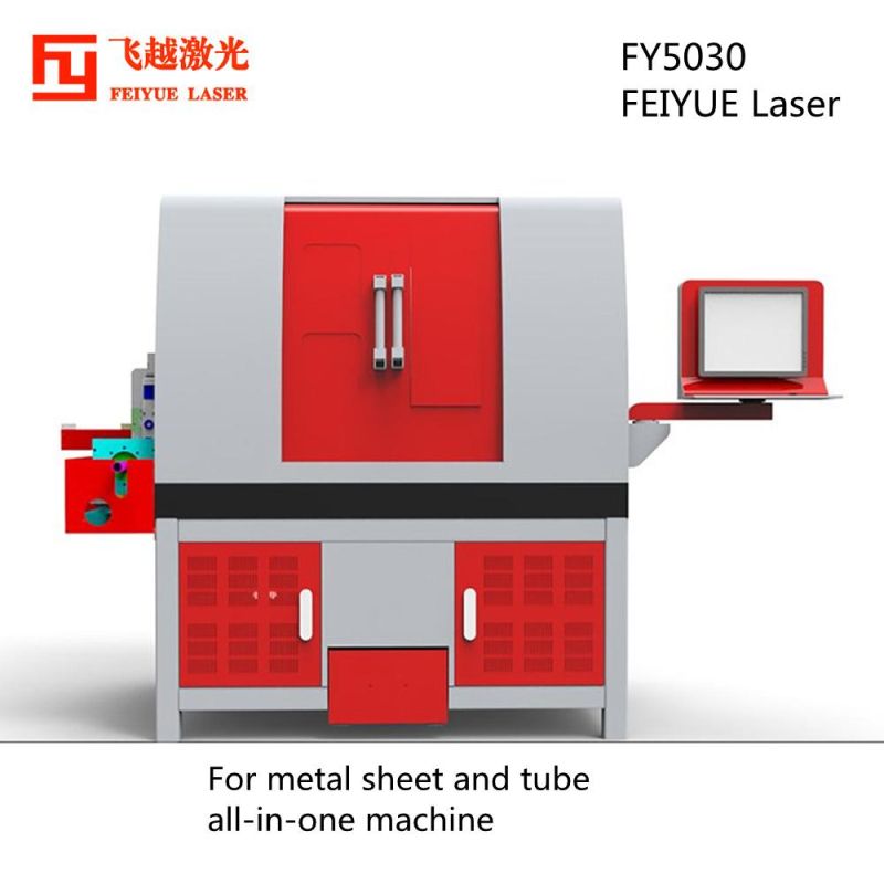 Fy5030 Brass Laser Cutting Machine Price Feiyue CNC Fiber Laser Cutting Stainless Steel Equipment Machines All-in-One Tube Pipe 2kw Fiber Laser Cutting Machine