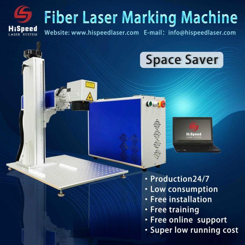 Desktop Model Small Portable Fiber Laser Marking Machine with Computer for Metal Materitals