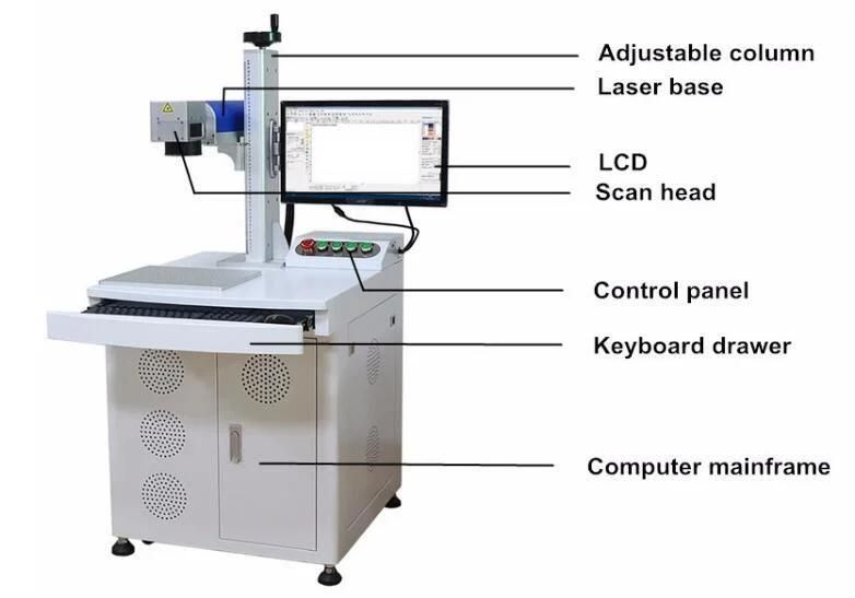 Air Cooling Cabinet Laser Marking Machine for Buckles Auto Parts