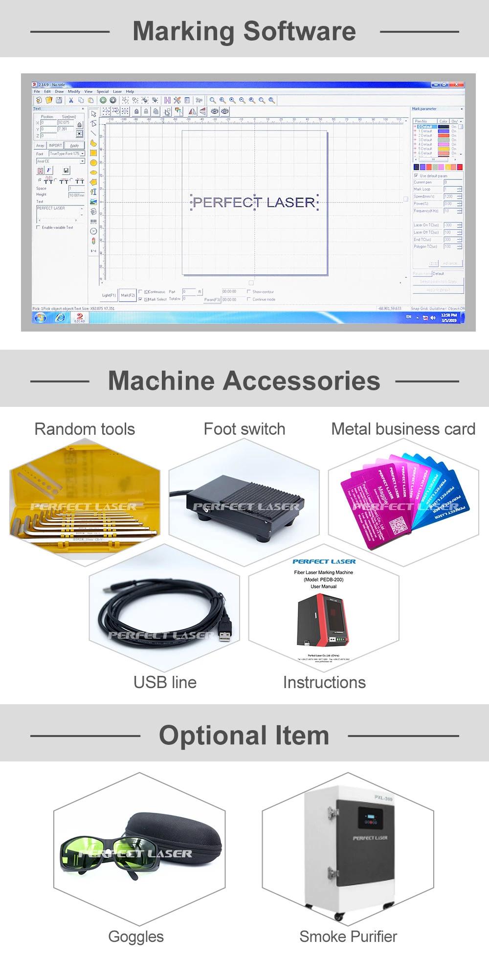 Aluminum Stainless Steel 20W Fiber Laser Logo Marking Machine
