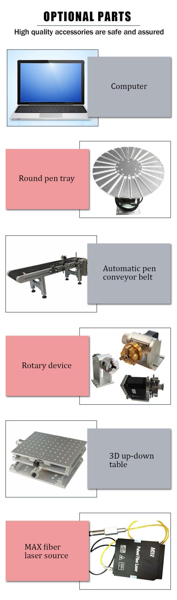 Fibre Laser Engraving Machine for Marking Printing Logo Gold Silver Metal 30W Fiber Laser Marking