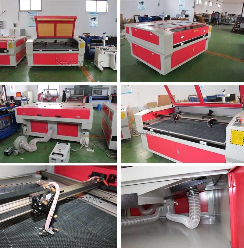 80W 100W 130W 150W 1610 Advertising Industry Cloth Leather Double Head CNC CO2 Laser Cutting Machine