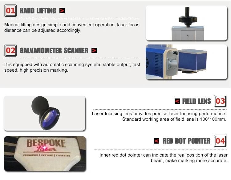 Mini CO2 RF Davi 30W Feather Wood Laser Marking Machine for Nonmetal Materials