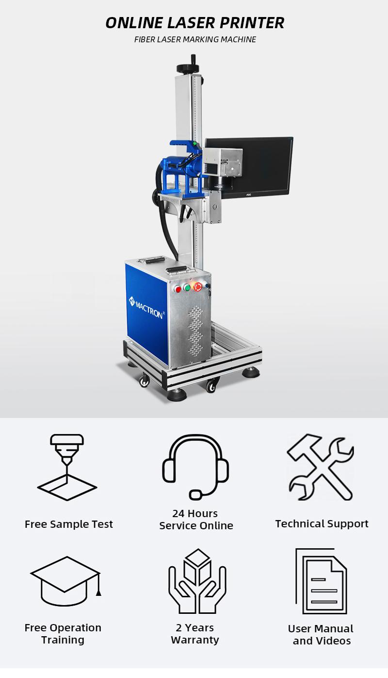 Whosale Price 30W Conveyor Belt Fiber Laser Marking Machine for Package