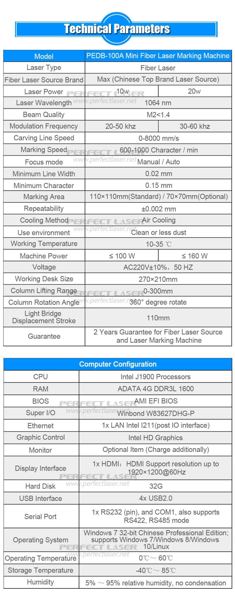 Perfect Laser-20W 30W 50 Watts Portable/Handheld Mini Desktop Small Metal Stainless Steel Ipg/Mopa/Raycus/Max/Jpt Fiber Laser Marker Engraving Marking Machine