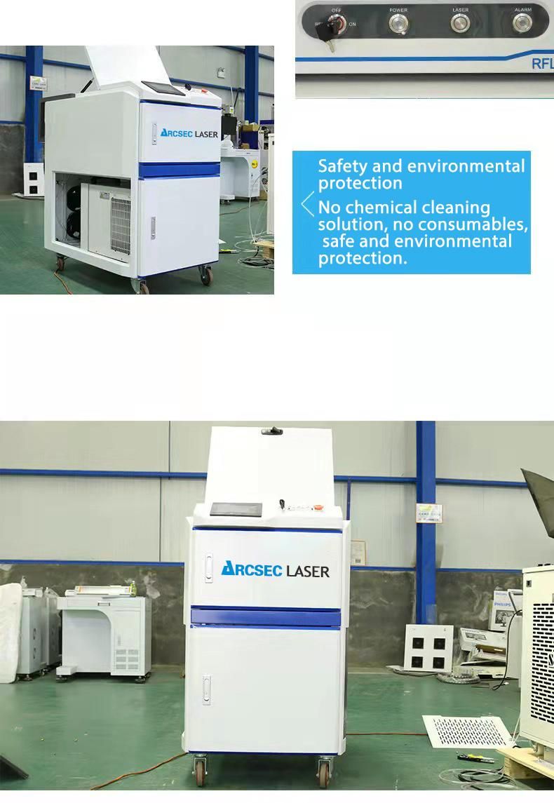 100W Fiber Laser Cleaning Machine for Oil Stain/ Rust/ Coating/ Paints Removal Laser Cleaner