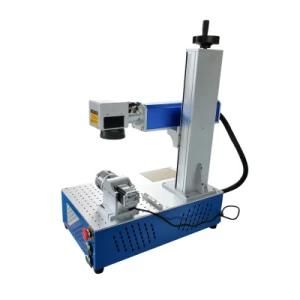 Portable Repair Service 20W 30W Fiber Laser Marking Machine with Rotary