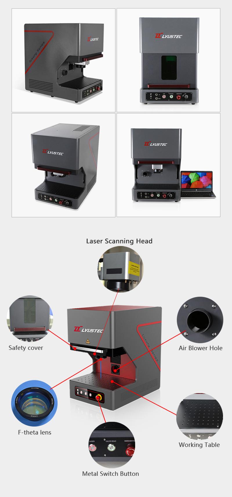 Chinese Fiber Laser Spare Parts Marking Machine with Rotary Table
