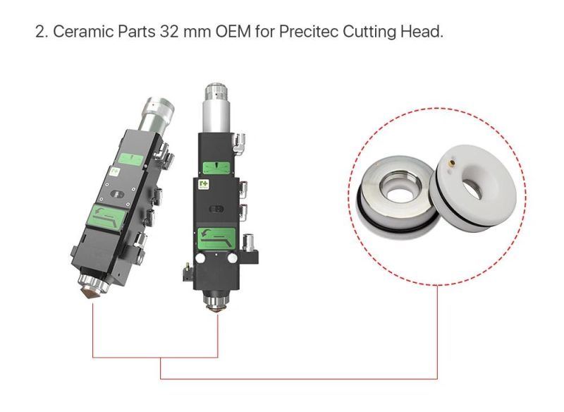 Laser Ceramic Part for Precitec Procutter & Lightcutter Dia. 28mm P0571-1051-0001 for Precitec and Raytools Fiber Head